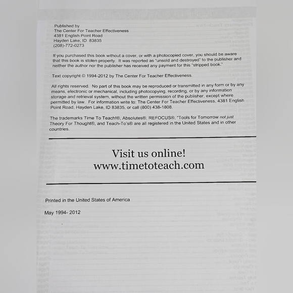 Teach-To’s 100 Behavior Lesson Plans and Essential Advice Book by Rick Dahlgren - Picture 7 of 9